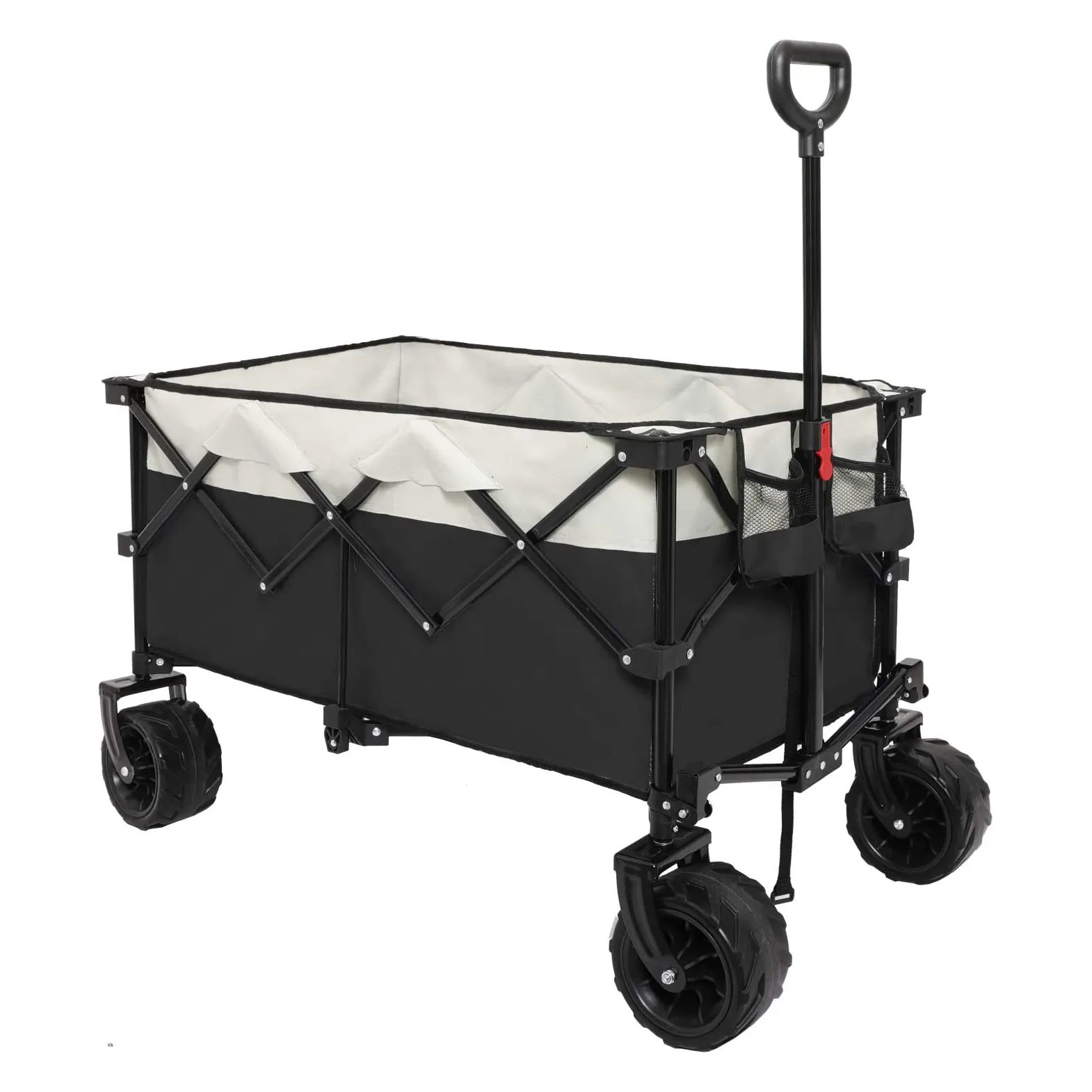 Foldable Collapsible Trolley Outdoor Camping Beach Wagon Cart With Removable Table