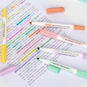 Evidenziatore a doppia punta a 18 colori con scalpello e punta fine e inchiostro importato per la realizzazione di riviste fai-da-te - Product Image 4