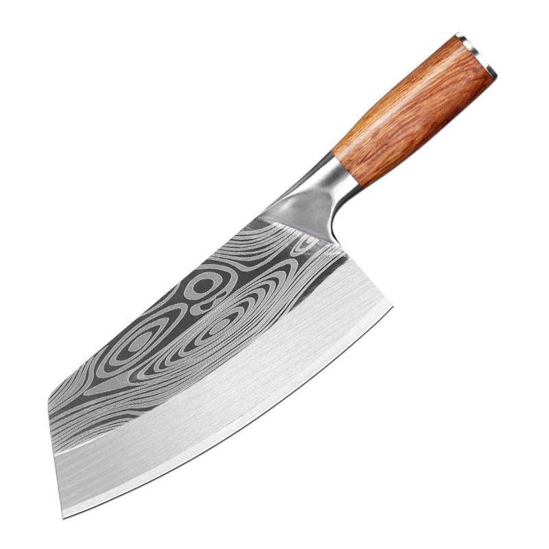 Laser-textured slicing knife