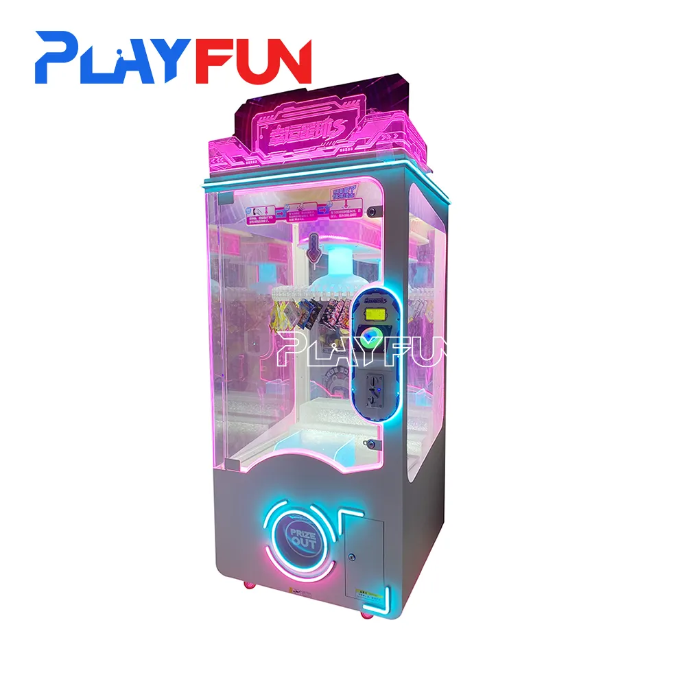 Playfun Venta caliente que funciona con monedas 60 Clips Lucky Planet clip Premio máquina de regalo para niños abrazadera máquina de regalo