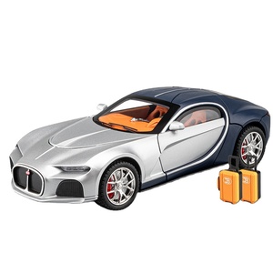 CHEZHI 1:24 Buga tti-音と光のある大西洋プルバックダイキャストおもちゃ車の合金車の金属モデル