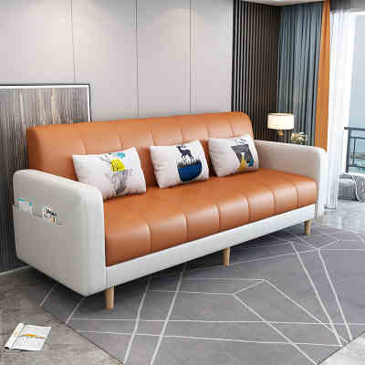 Tissu technologique, orange + blanc cassé