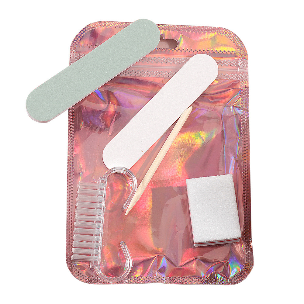Ensemble d'outils à ongles jetables - pinceau transparent - bâtonnet en bois court
