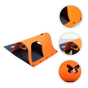 Tapete de túnel interactivo para gatos, casa de madera y fieltro DIY para mascotas con hierba gatera colgante, juguete para rascar para Navidad - Product Image 2