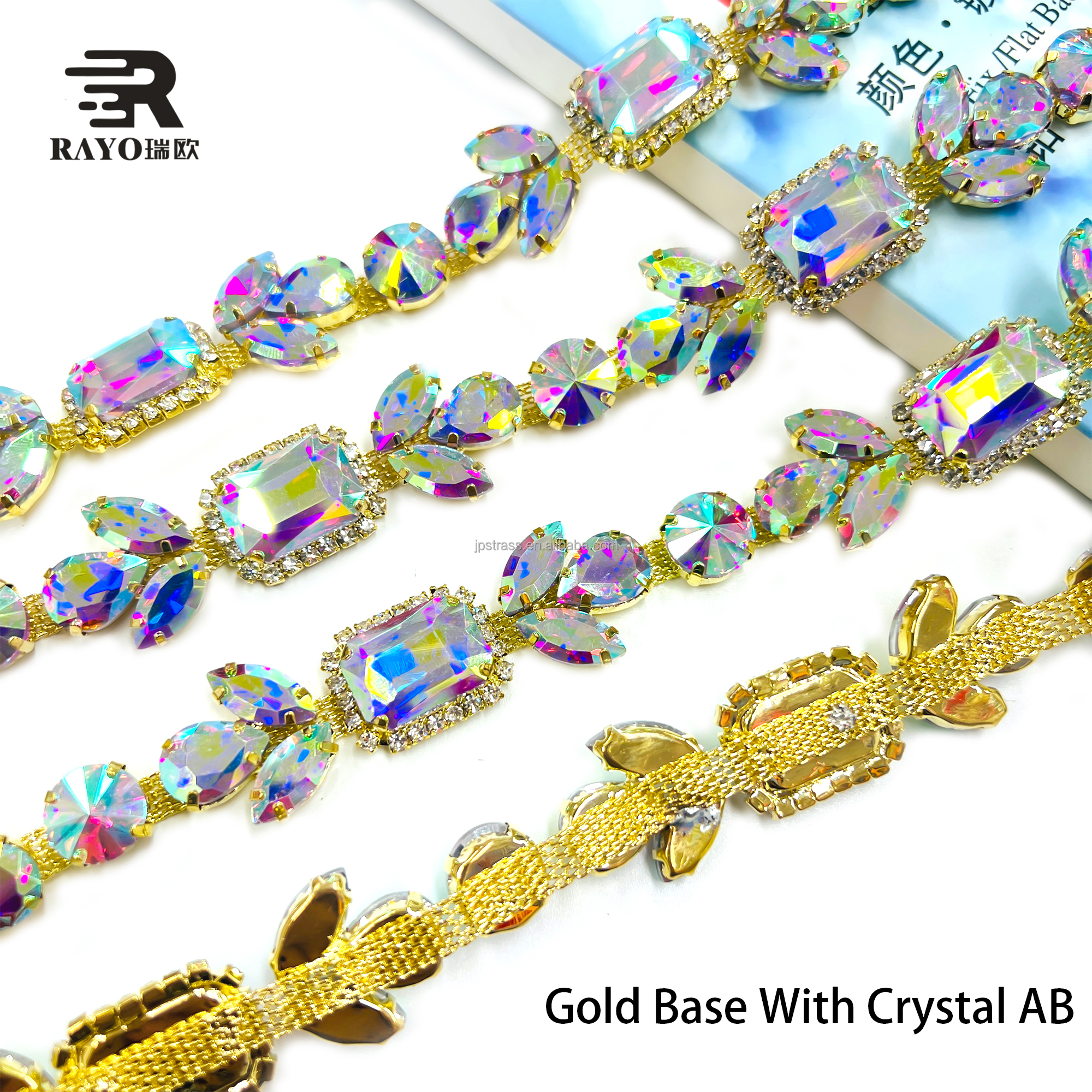 Gold base with crystal AB