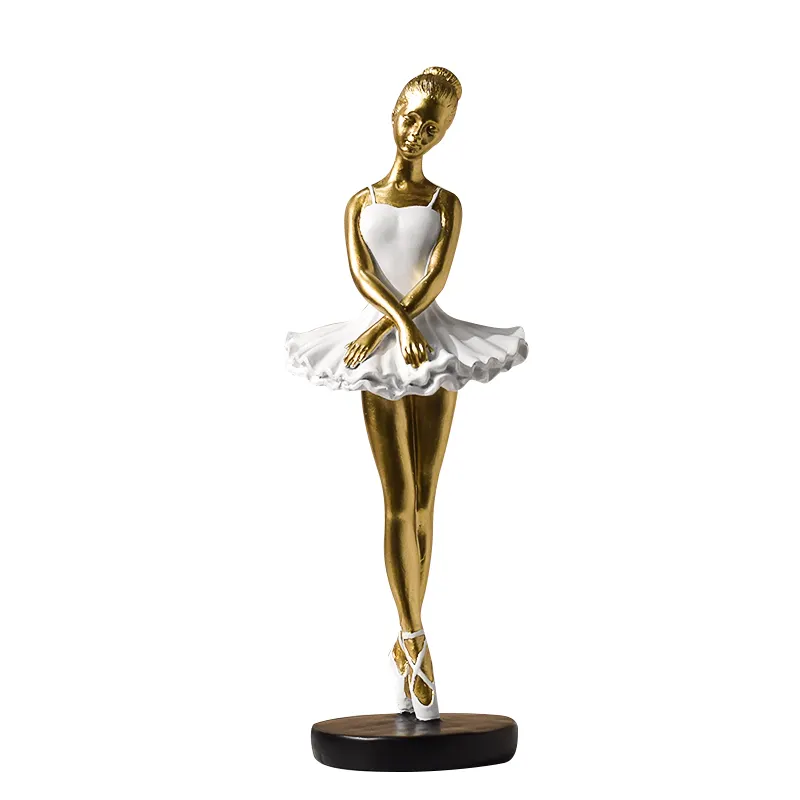 Statua di Ballerina in resina artigianato decorazione da tavolo sala modello portico ornamenti in metallo molti tipi di ragazza Ballerina artigianato