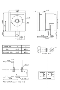 DC063 DC Power แนวนอน 3 พินพอร์ตชาร์จปลั๊กไฟและพอร์ตไฟ DC สากลและพอร์ตชาร์จ 5.5*2.0/2.5 มม. - Product Image 6