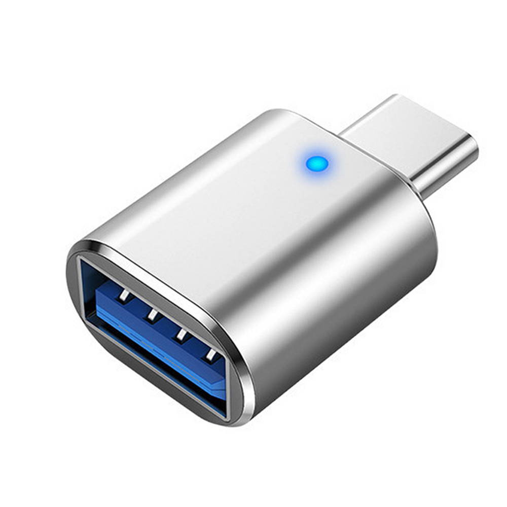 Femelle USB3.0 argentée au mâle de TypeC avec la lumière