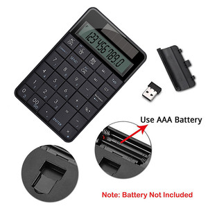 Tastiera Wireless 2.4G Mini tastiera numerica USB Wireless 2 in 1 con tastiera dello schermo di visualizzazione della calcolatrice per l'ufficio del computer portatile del PC