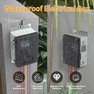 Plastic Waterproof Junction Box 11.8&quot;x6.7&quot;x5.6&quot; IP67 <strong>Enclosure</strong> With Transparent Cover and Mounting Panel for Outdoor Application - Product Image 3