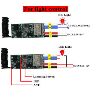 Drahtlose Fernbedienung RF 433MHz Relais empfänger DC 3,6 V 6V 12V 24V 30V 1CH Modul mit Sender für LED-Lampen licht DIY - Product Image 3