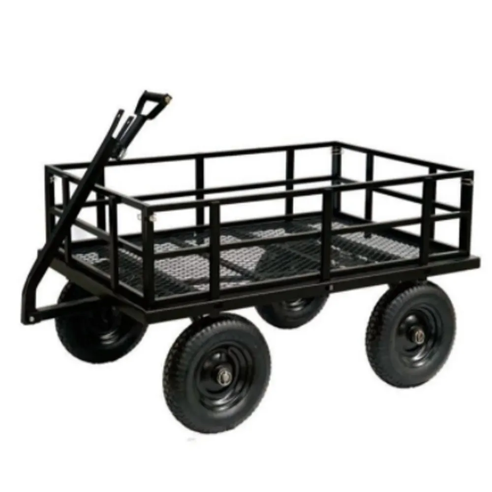 600KG de acero de malla de jardín plegable de remolque Carro con gran césped ruedas