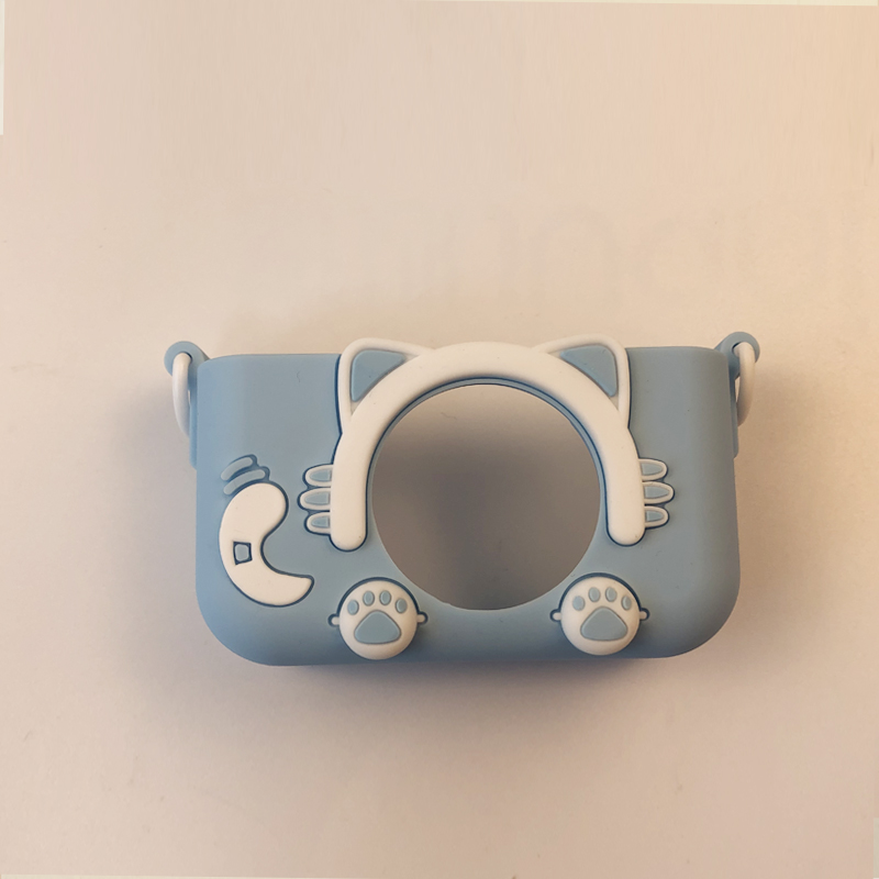 Housse silicone chaton (bleu)