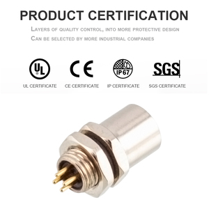 ซ็อกเก็ตโลหะกันน้ำ M5 3pin ขั้วต่อแผง PCB 4Pin ด้านหน้าและด้านหลังซ็อกเก็ตปลั๊กตัวผู้และตัวเมีย - Product Image 4