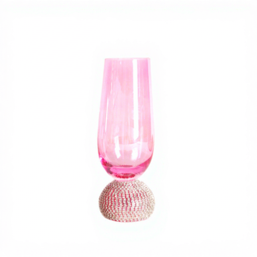 Verre à champagne-rose argent diamant