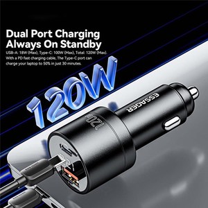 FSJ 009 120W USBタイプCアルミ合金アダプター電圧デジタルディスプレイカーチャージャー - Product Image 3