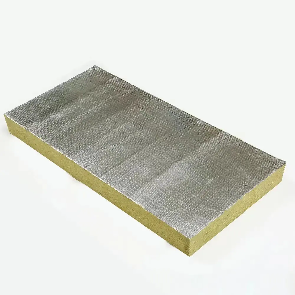 Feuille d'aluminium ignifuge panneau rigide en laine de roche isolation en laine de roche