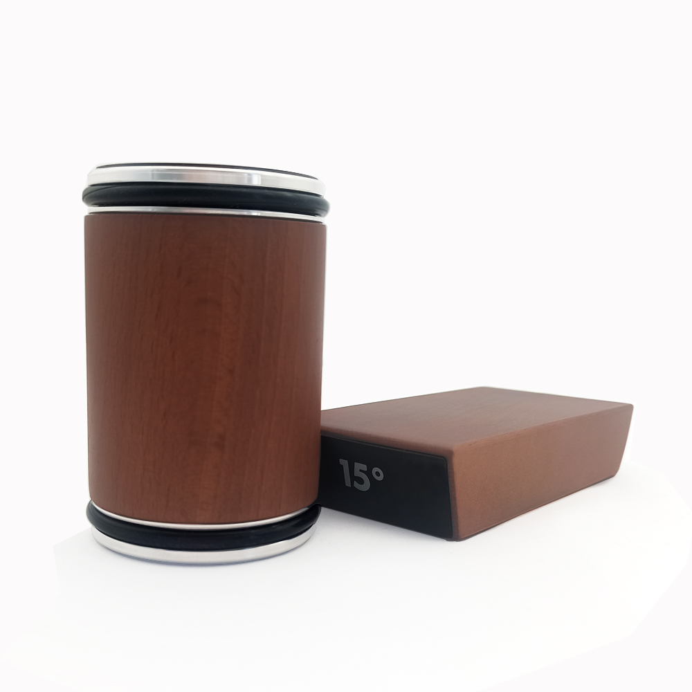 Aiguiseur de couteaux en bois de noyer avec 1 disque diamant + 1 disque en céramique