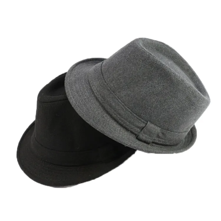 Bob fédora, en feutre, gris, noir, mode Vintage pour femmes, chapeau de Jazz, Panama, collection HZM-18191