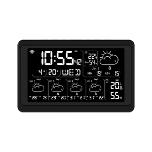 EWETIME-Estación Meteorológica wifi tuya, modelo inalámbrico, control táctil, reloj digital inteligente con temperatura interior y humedad - Product Image 1