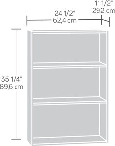 Sauder <strong>Beginnings</strong> 3-Shelf Bookcase, Highland Oak Finish Obookcase - Product Image 3