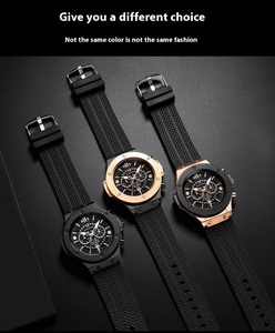 İsviçre hareketi spor için lüks Quartz saat erkekler su geçirmez gün-tarih ekran özel Logo süper klon 22mm deri kayış buzlu fo