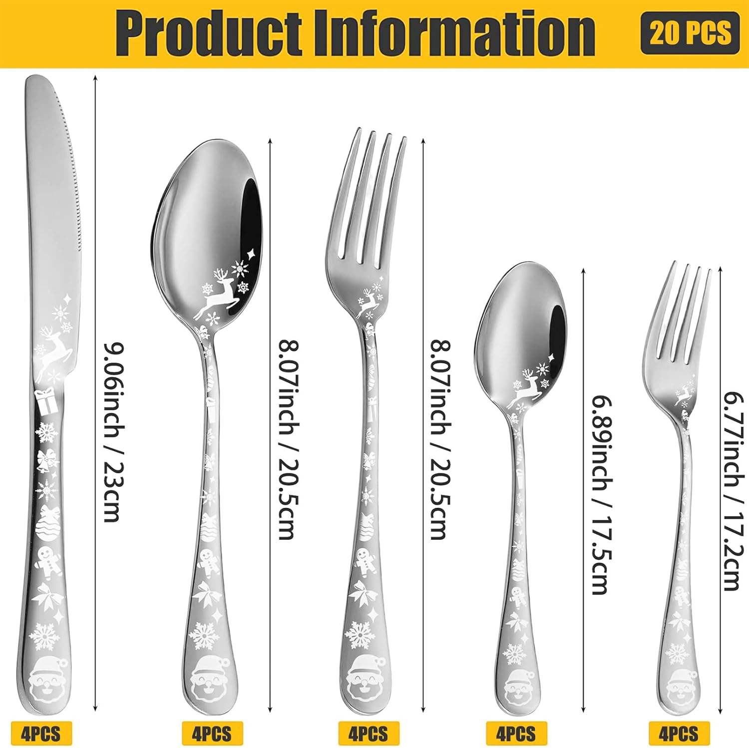 ชุดเครื่องใช้บนโต๊ะอาหารคริสต์มาส-สีเงิน