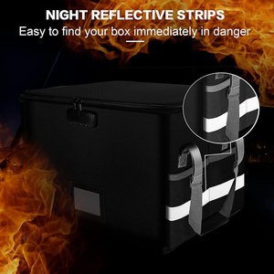 <strong>File</strong> <strong>Box</strong> <strong>with</strong> Lock, Fireproof Document <strong>Box</strong> <strong>with</strong> Zipper Lid, Collapsible <strong>File</strong> Storage Organizer <strong>Box</strong> Filing <strong>Box</strong> <strong>with</strong> <strong>Handle</strong>