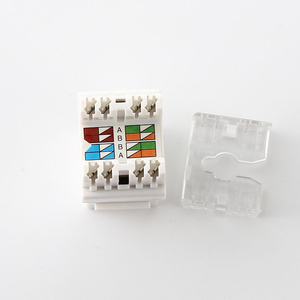 原始设备制造商以太网白色RJ45 180度UTP短体6号8P8C网络梯形插孔6号 - Product Image 1