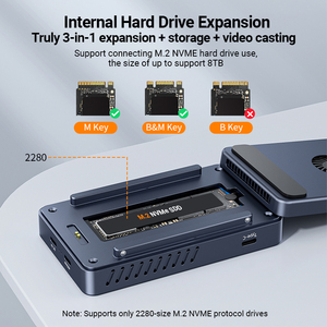 Acasis 6-in-<strong>1</strong> 40Gbps M.2 NVME SSD <strong>Enclosure</strong> &amp; Docking Station DP 8K60Hz Compatible With Thunderbolt 3/4