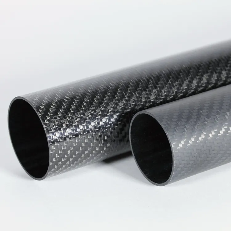 Produzione ad alto modulo 3k in fibra di carbonio tubo tondo/polo/tubo personalizzato tubo in fibra di carbonio