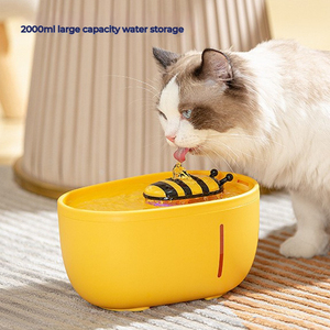 ハニービー2L自動猫水噴水ディスペンサー<span class=keywords><strong>USB</strong></span>充電器ペット猫飲用ボウル小型猫と犬用