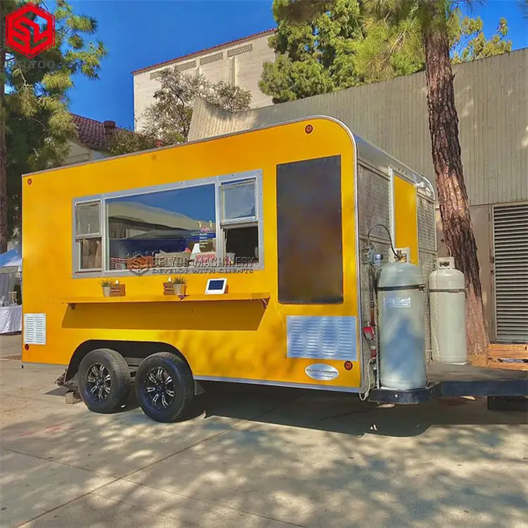 Belyoo Food Truck Fabricacion/Remorque alimentaire mobile pour petit camion alimentaire avec équipements de cuisine complets