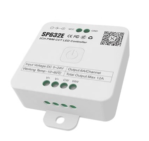 2CH <strong>PWM</strong> CCT LED <strong>Controller</strong> Blue-tooth APP Control for CCT Dual White Led Strips - Product Image 1