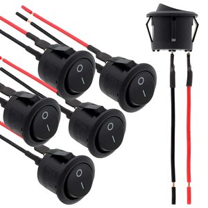 15mm Hole Size Mini Rocker <strong>Switch</strong> 12 Volt on Off Toggle <strong>Switch</strong> with Pre-Wired 6A/250V 10A/125V AC 12V DC Electrical <strong>Switches</strong> - Product Image 1