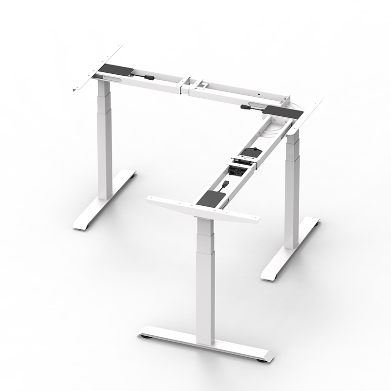 White standing desk frame