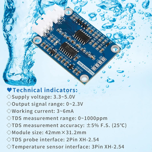 Módulo de Sensor de detección de calidad del agua TDS Módulo de monitoreo de calidad del agua de detección de líquidos para Arduino 51/STM32