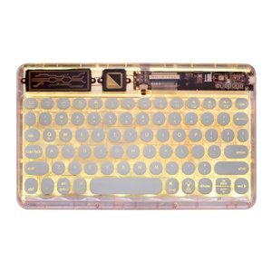 Teclado inalámbrico rosa para iPad Macbook Pro Air Laptop PC teléfonos inteligentes tableta recargable multidispositivo Bluetooth teclados delgados