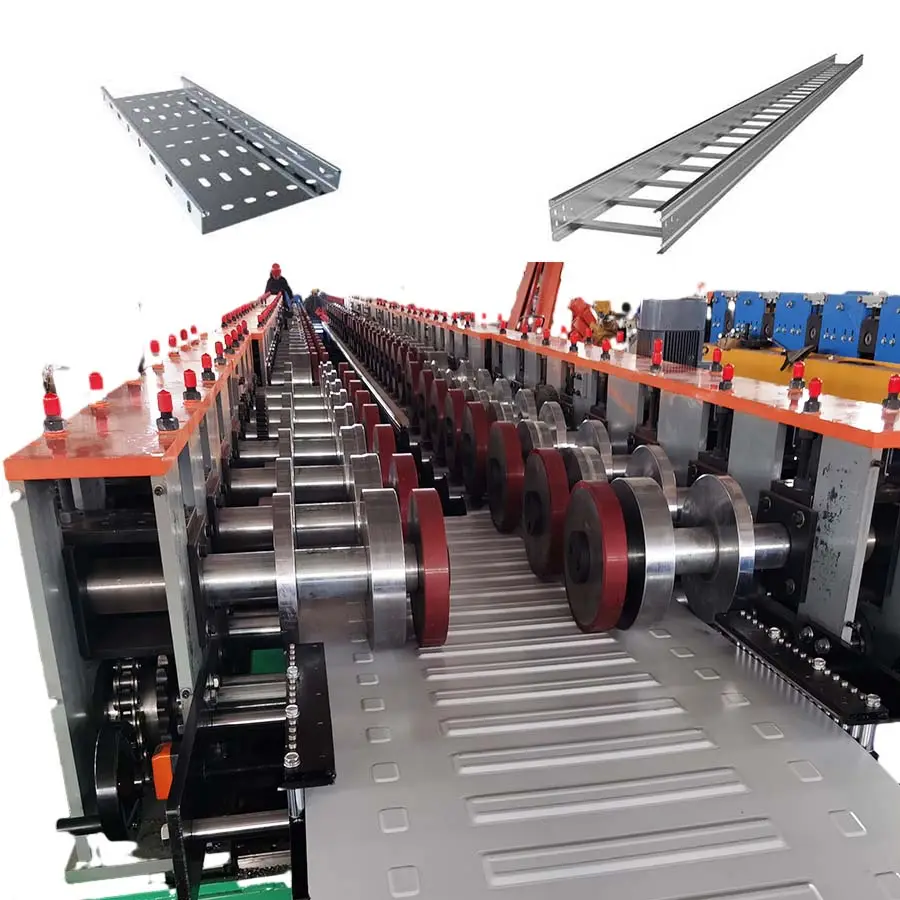 Máquina automática para fazer bandejas de cabos, tampas de rolos para telhados e pontes de metal