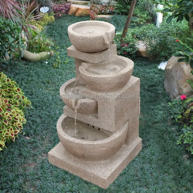 Fuente de agua con luz y bomba, decoración moderna y clásica para jardín