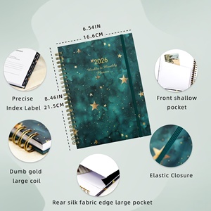 Pianificatore giornaliero personalizzato stampa libro rilegato a spirale di alta qualità 2026 Planner A5 Notebook con fascia elastica - Product Image 2