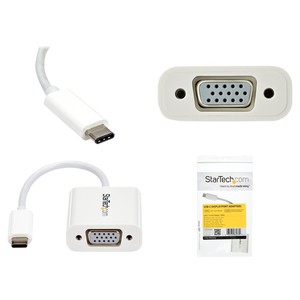 <strong>USB</strong>-C auf <strong>VGA</strong> Adapter - <strong>USB</strong> Typ-C zu <strong>VGA</strong> Video Konverter - Weiss ( 91992764253 ) - Product Image 1