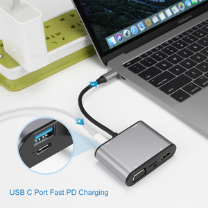 8 in 1 HUB tipi C USB3.0 + USB2.0 * 2 + USB-C PD + HD + VGA + TF + ses cep telefonu DVD oynatıcıları ve PVC ile monitörler için - Product Image 5