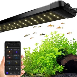 TuYaアプリコントロール付き20W-60WスマートアクアリウムライトRGBProフルスペクトル24/7照明サイクル8タイマープログラム可能なDIYオプション