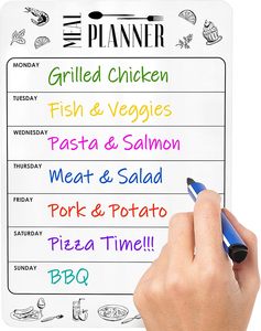 A4 8.5x12 inch hàng tuần Bảng <span class=keywords><strong>menu</strong></span> khô xóa từ kế hoạch bữa ăn cho tủ lạnh bảng trắng Loại sản phẩm - Product Image 1