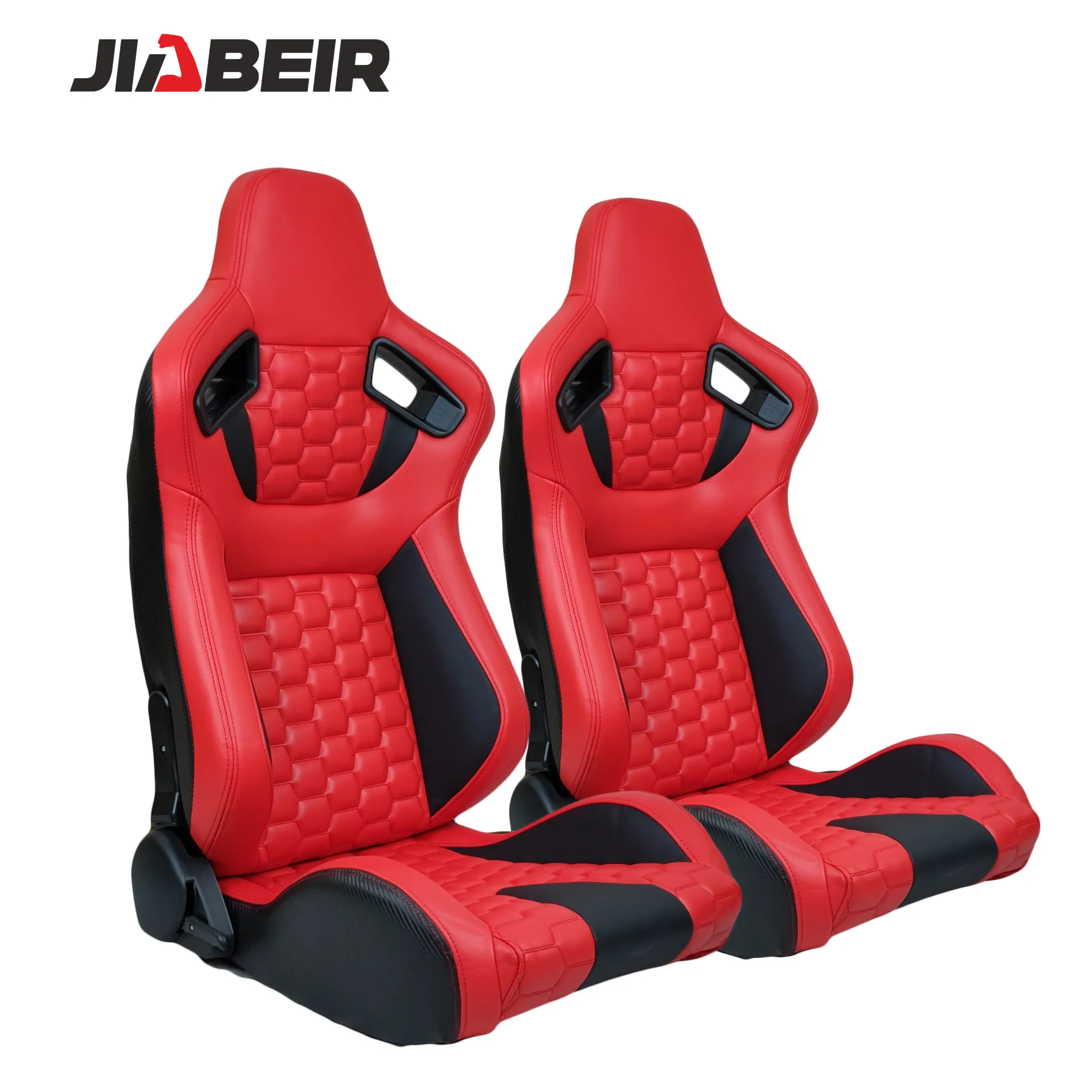 JBR9008 यूनिवर्सल नई डिजाइन 3D प्रभाव मेमोरी फोम लाल चमड़ा रेसिंग कार सीट