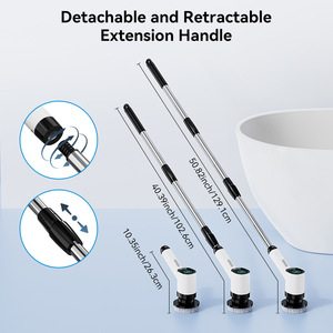 Bàn chải vệ sinh điện tử hiển thị kỹ thuật số 7 trong 1, máy chà xoay, sạc lại, không dây, tiện dụng cho nhà tắm, nhà bếp - Product Image 1