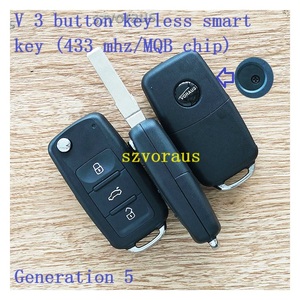 Szvoraus 100% testato V 3 pulsante chiave intelligente senza chiave (Chip 433 Mhz/MQB) - Product Image 1