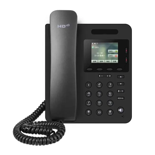 Hot sell professional office sip desk phone 2.4 inch 320x240 HD color screen and up to 4 line display;2 SIP accounts ip phone