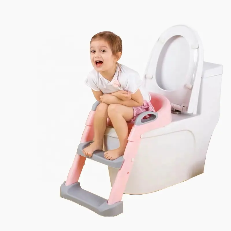 Folding baby potty colorful toilet seat plastic baby potty training washable underwear toilet training seat with ladder